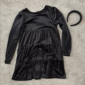 Tahari Black Dress with Gold Accents